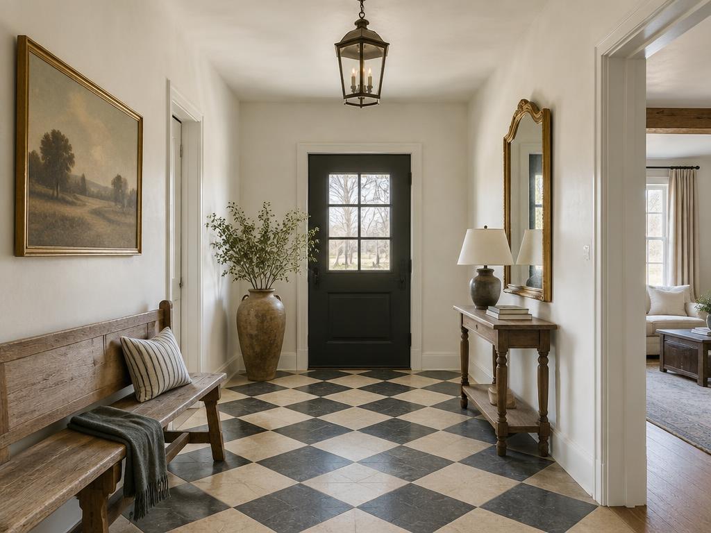 Entrée en damier de pierre — Macaye