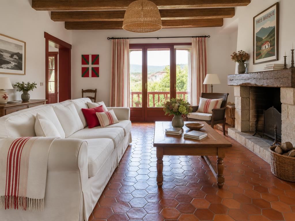 Salon aux tomettes anciennes — Itxassou